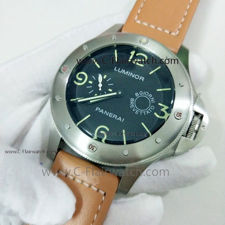 Copy Panerai Luminor 8 Giorni Brevetiato Black Dial Watch